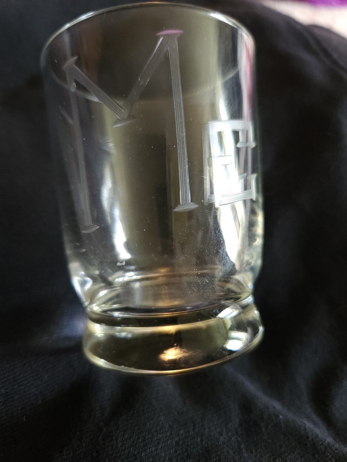 SHOT GLASS Etched Engraved Clear Glass Round Design Unisex Adults