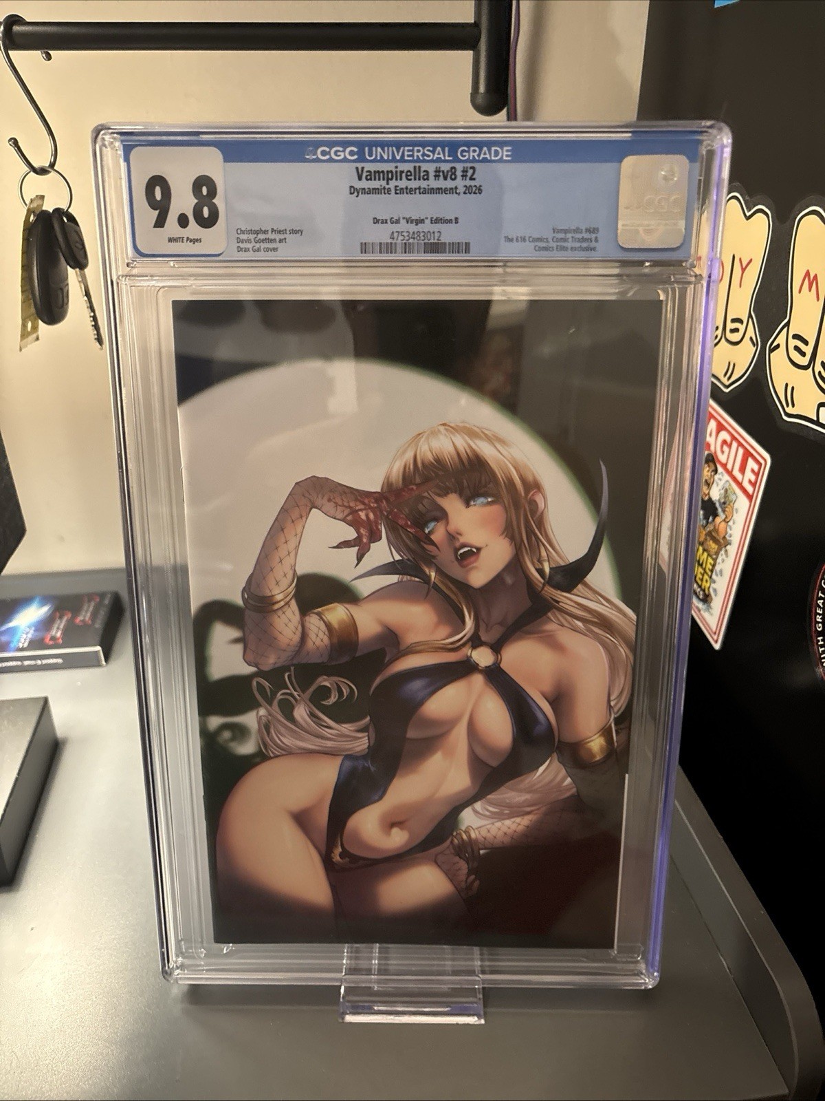 VAMPIRELLA v8#2 CGC 9.8 VAMPIRELLA DRAX GAL 616COMICS Virgin Variant BExclusive