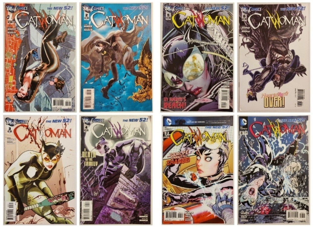 CATWOMAN #1 RARE 2ND PRINT 2 3 4 5 6 7 8 NEW 52 COMIC LOT! A DEATH IN THE FAMILY