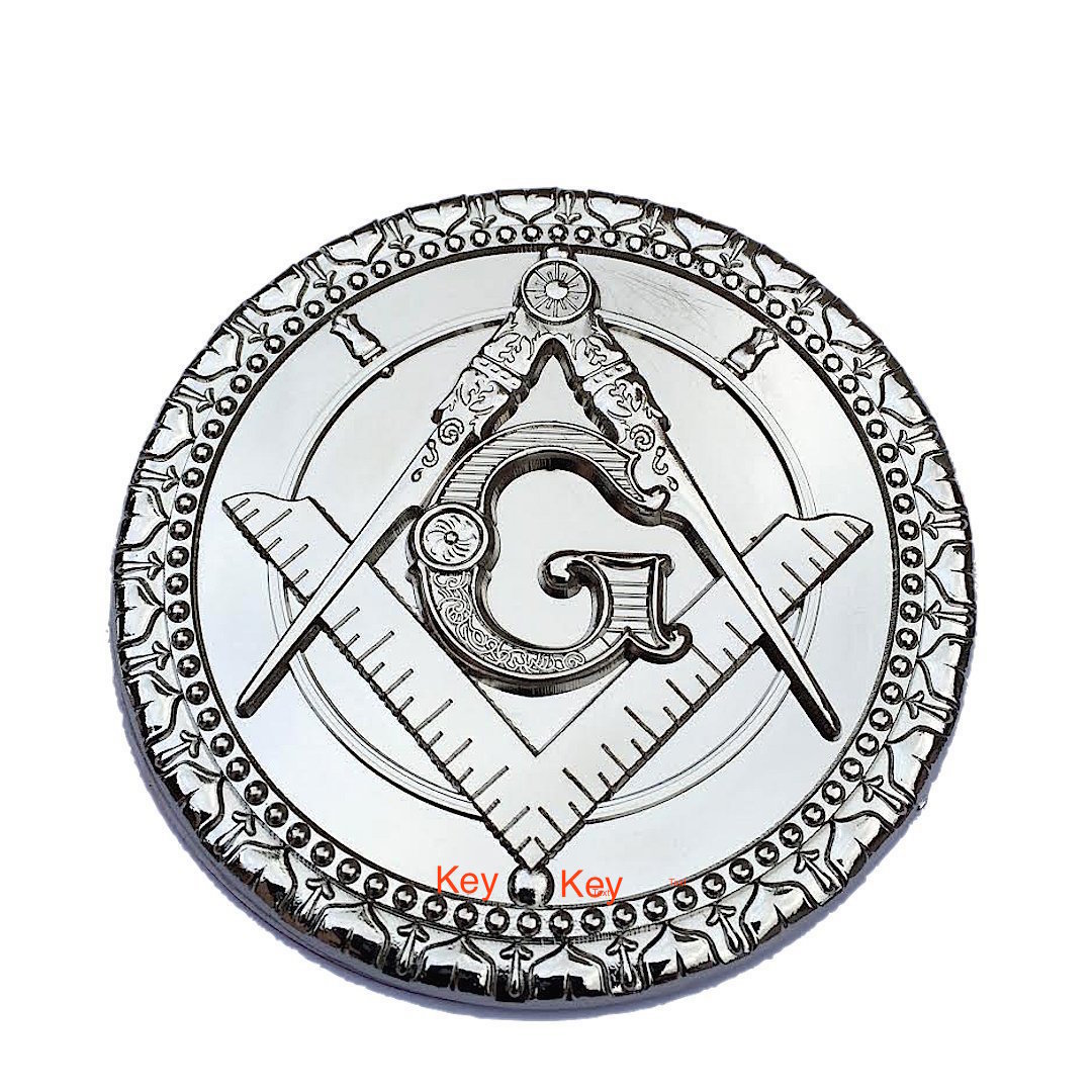 Masonic Metal Chrome Silver Auto Cut Out Car Emblem Freemasonry Mason symbol