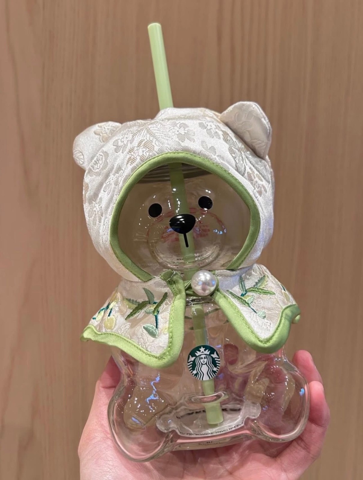Starbucks China Spring Auspicious Pattern Tumbler Glass Bottle Bearista Gift