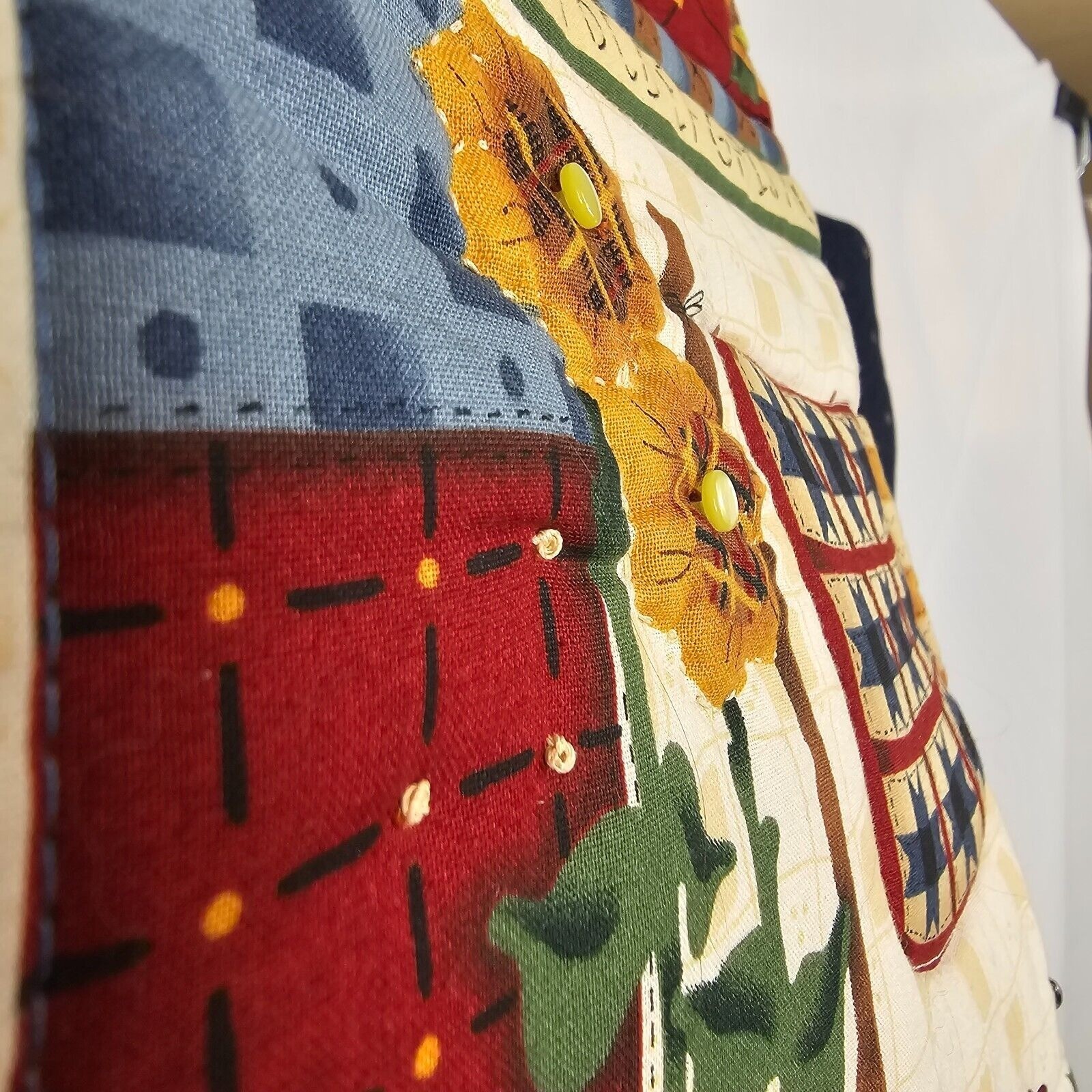 Handmade 2PC Pillowcase Quilted Country Charm MFH Decor Leslie Black Cranston