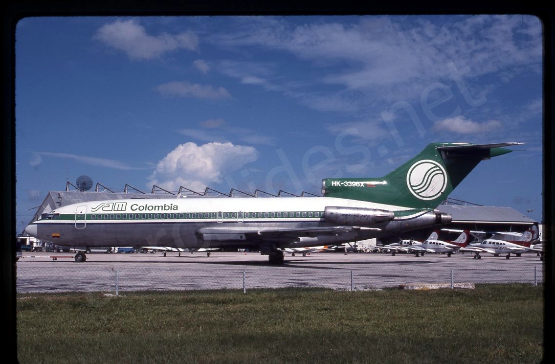 SAM Colombia Boeing 727-100 HK-3396X Jul 95 Kodachrome Slide/Dia D3