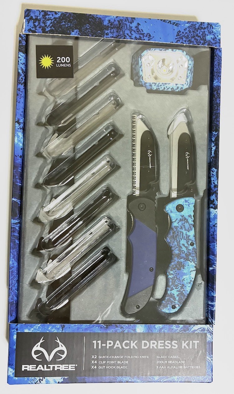 Realtree 11-Pack Dress Kit Quick-Change Folding Knives Clip Point Gut Hook