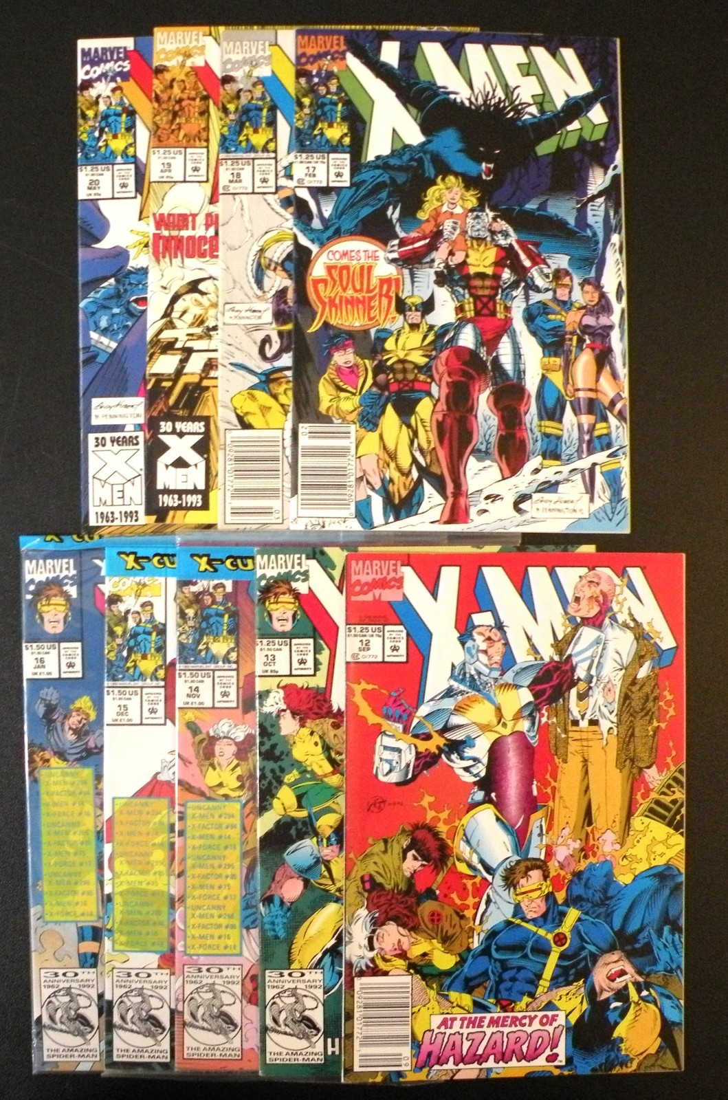 X-MEN #12-20 Lot of 9 14-16 in sealed bags w/cards VF to NM Condition V2-1991