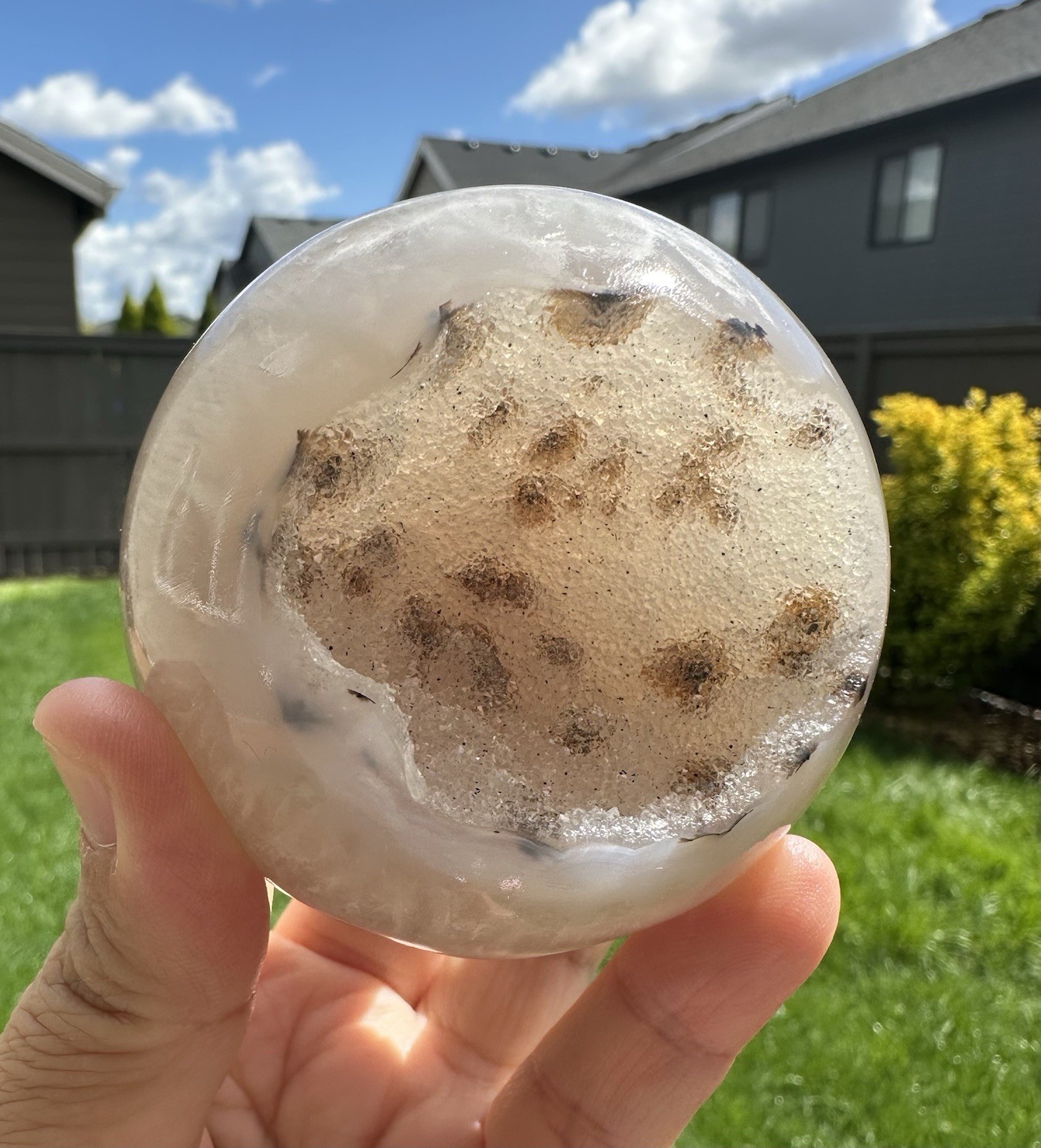 69mm High Quality Dendrite Agate/ Druzy Crystal Geode Sphere (price firm)