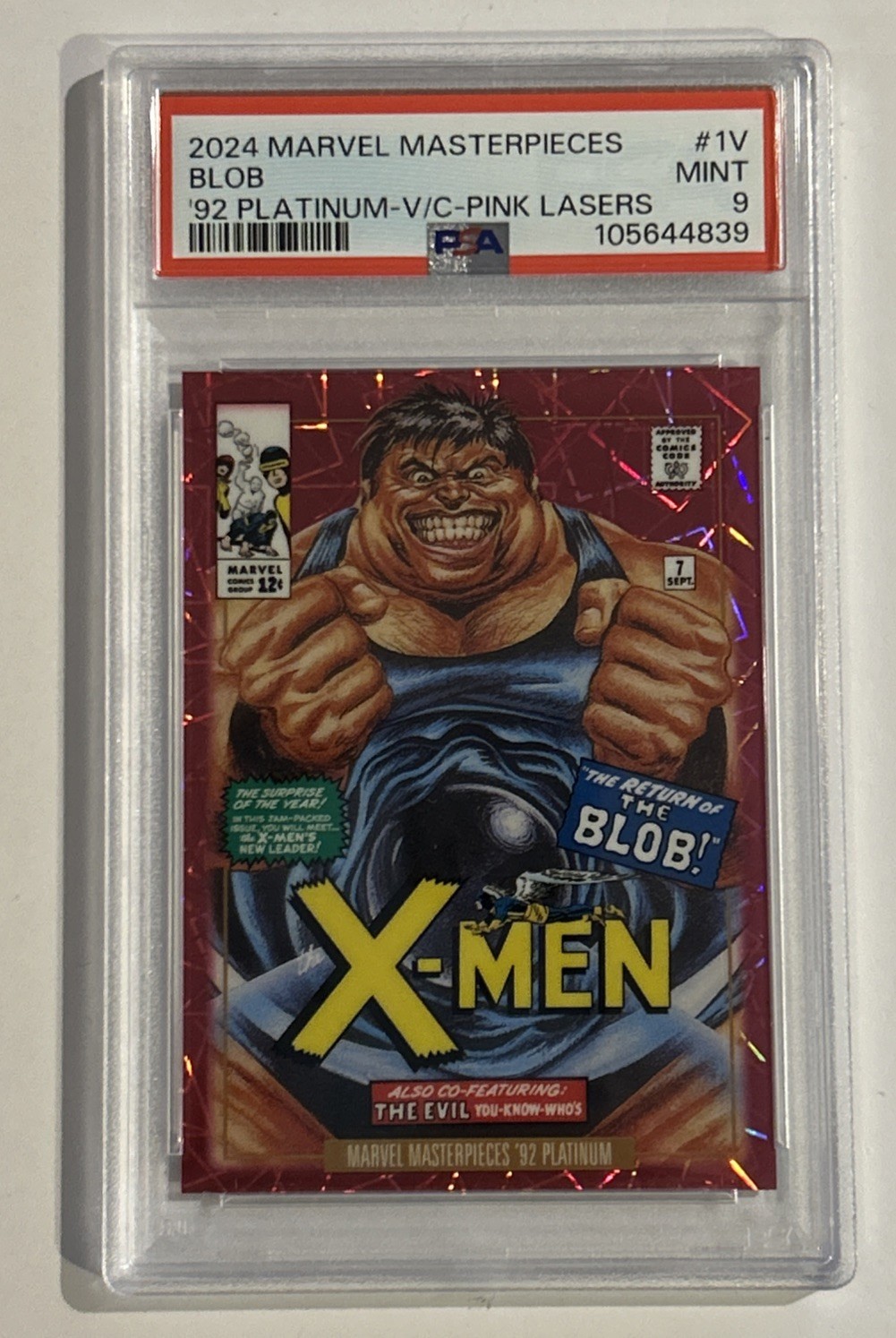 2024 Marvel Masterpieces 92 Platinum V/C #1-V BLOB Pink Lasers /692 B1