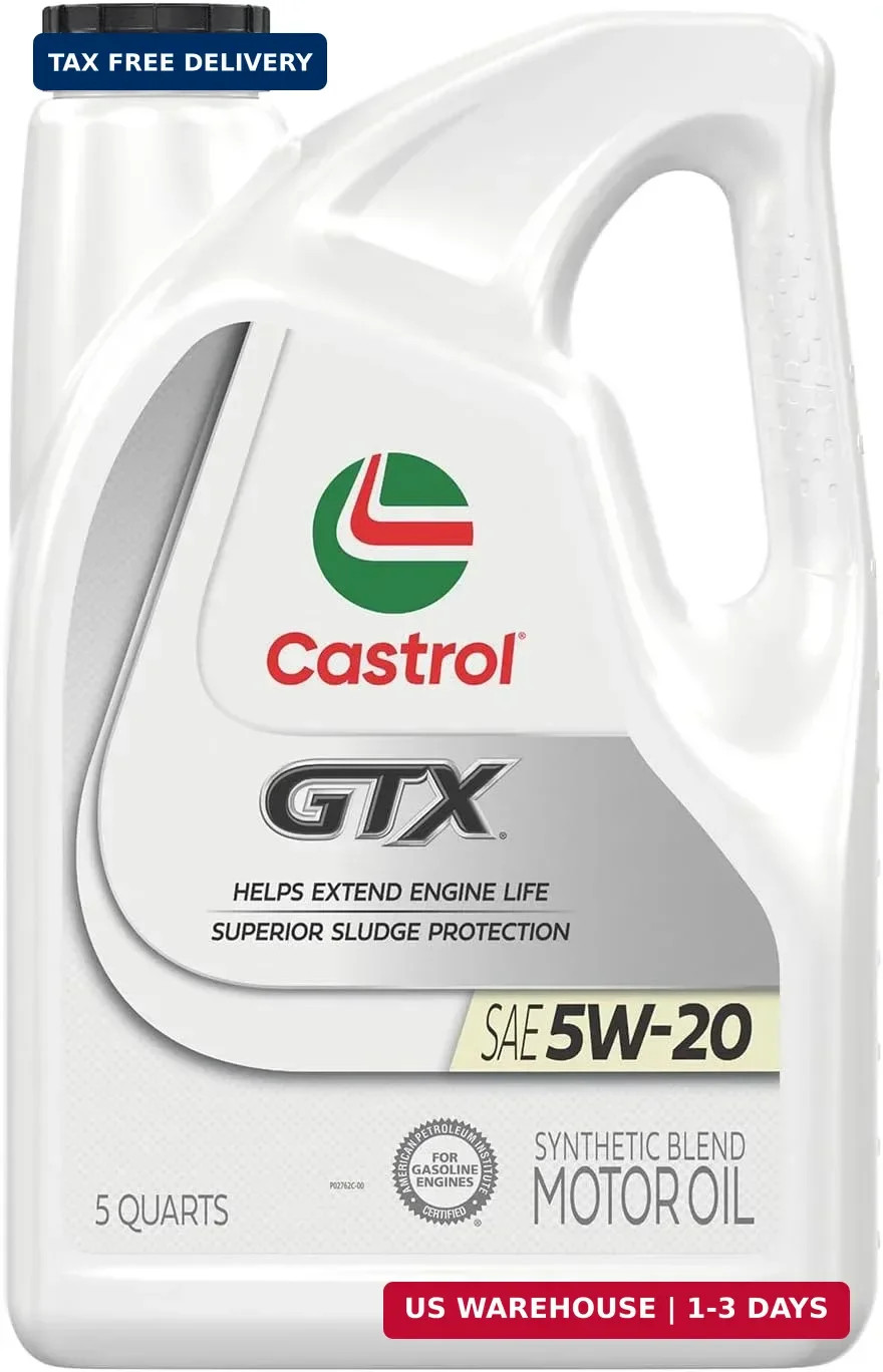 Castrol GTX 5W-20 Synthetic Blend Motor Oil, 5 Quarts