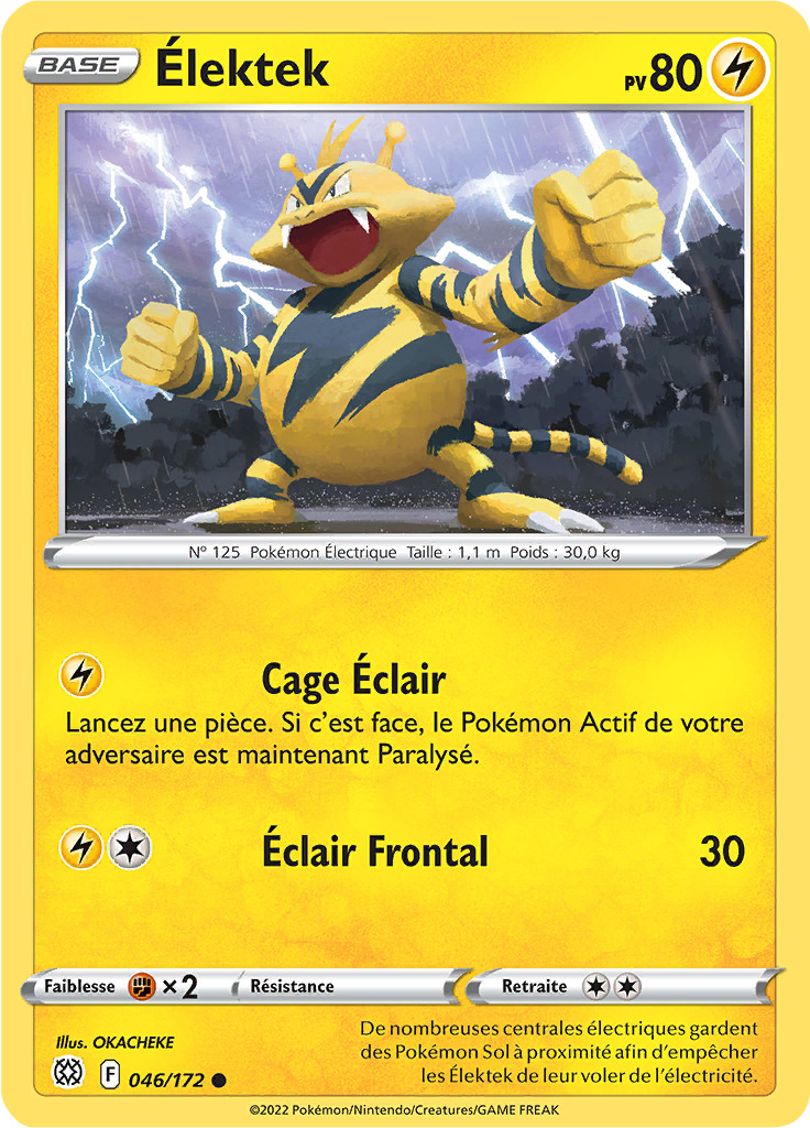 Pokemon Card Elektek 046/172 Common Sparkling Stars