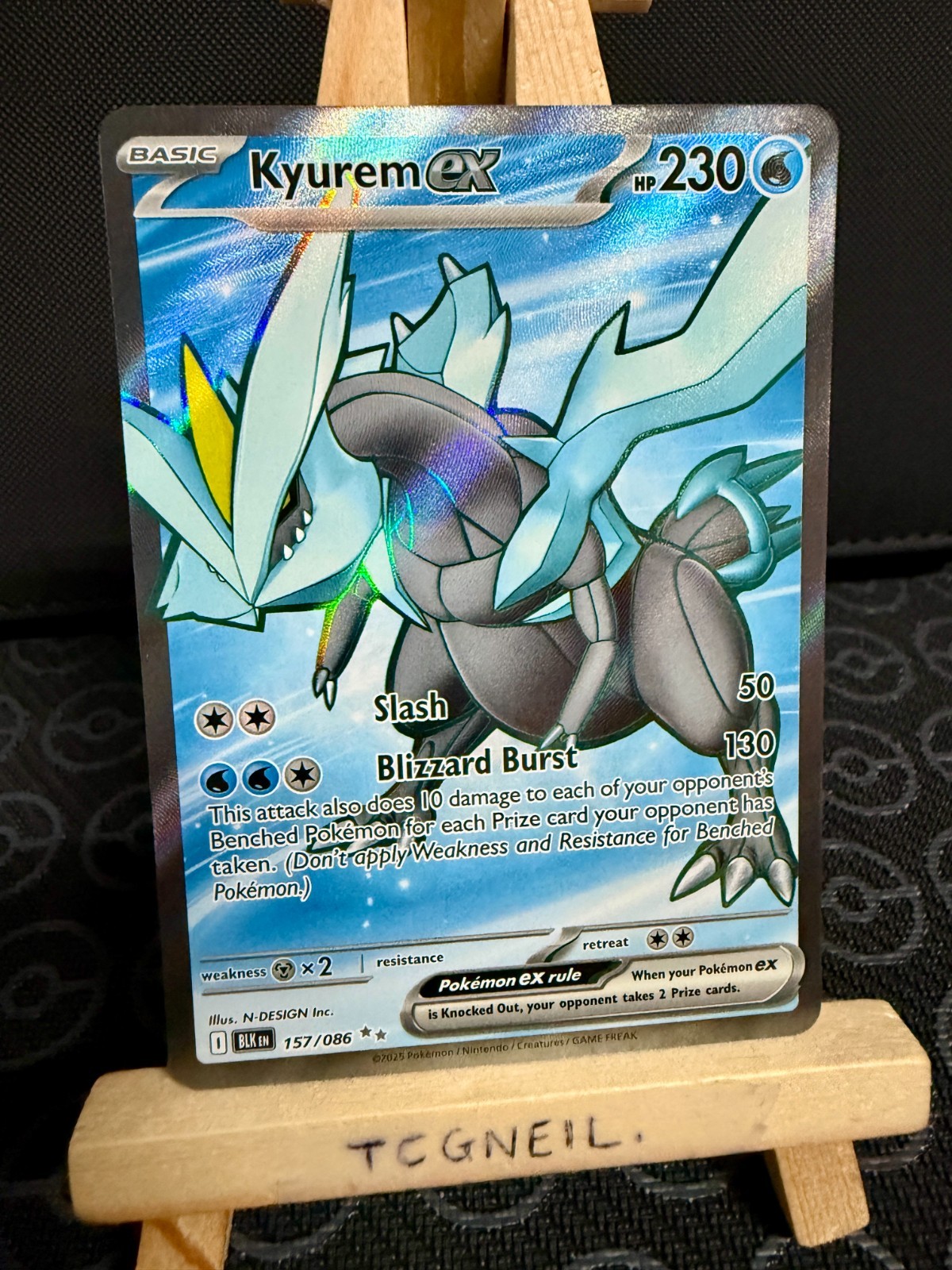 Kyurem Ex 157/086 – Pokemon Black Bolt Card BLK – Ultra Rare Full Art – EN/NM