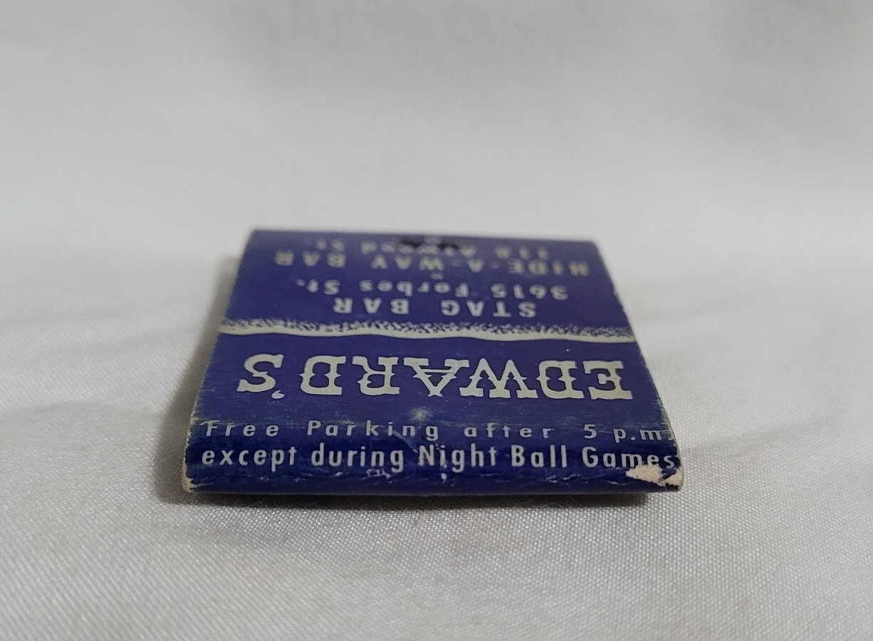 Vintage Matchbook Cover Edwards Seahorse Restaurant Bar Advertising