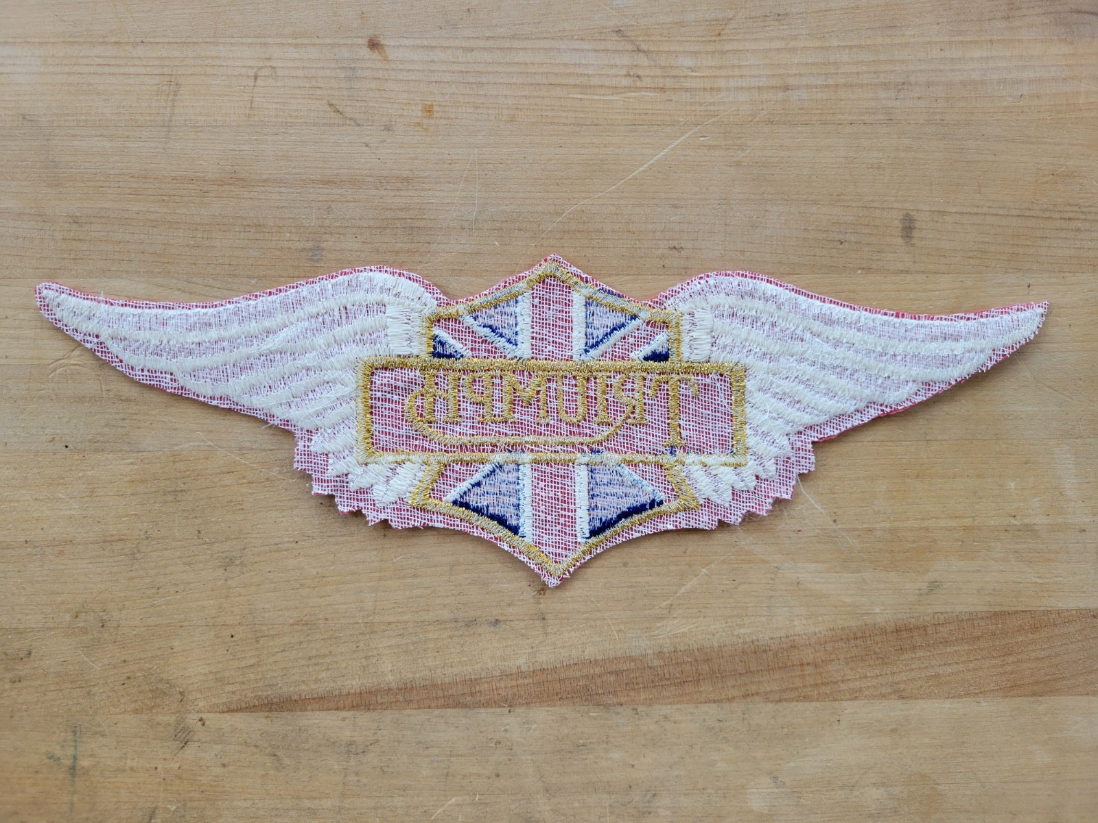 Triumph Motorcycle Patch / NOS (New Old Stock) / Vintage / Sew-On / 11 1/8″ Wide