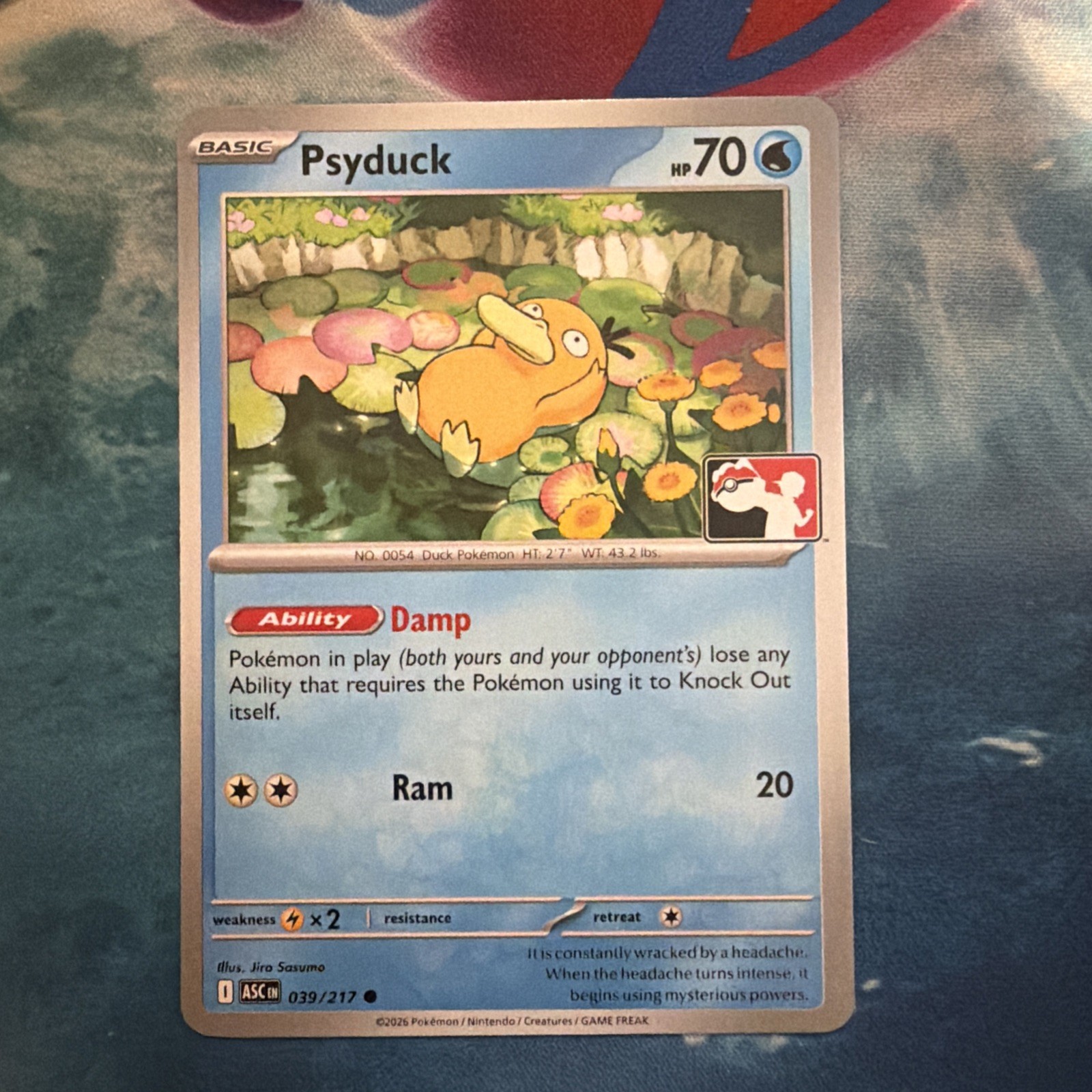 Psyduck 039/217 Prize Pack Series 9 Pokemon TCG League Play Stamped Cosmos NM