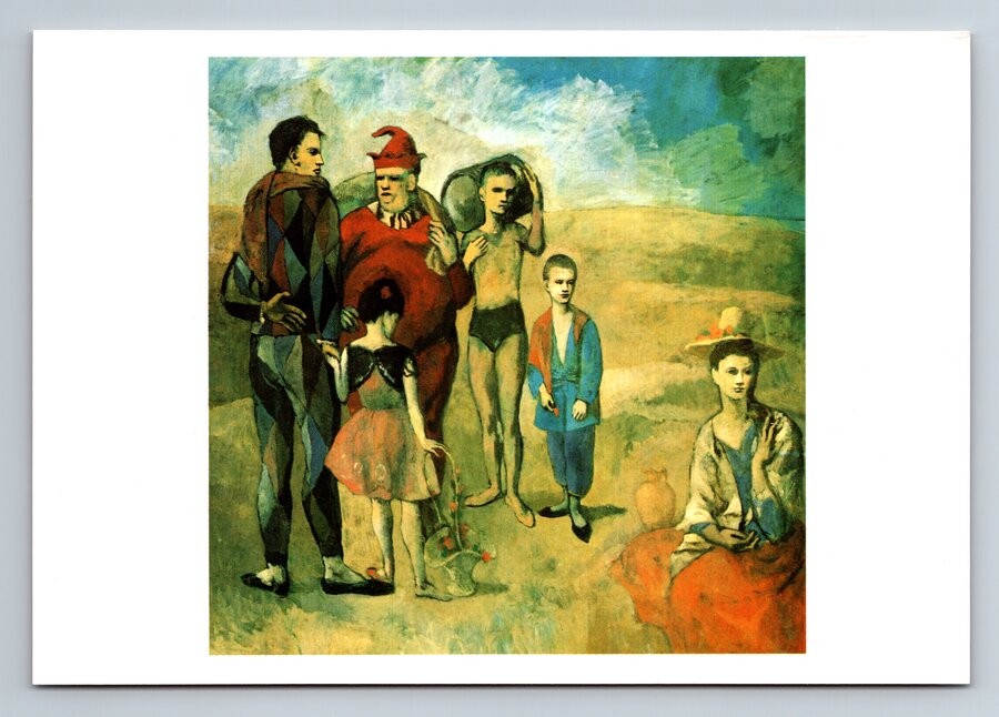 Pablo Picasso The Acrobats Vintage Art Postcard