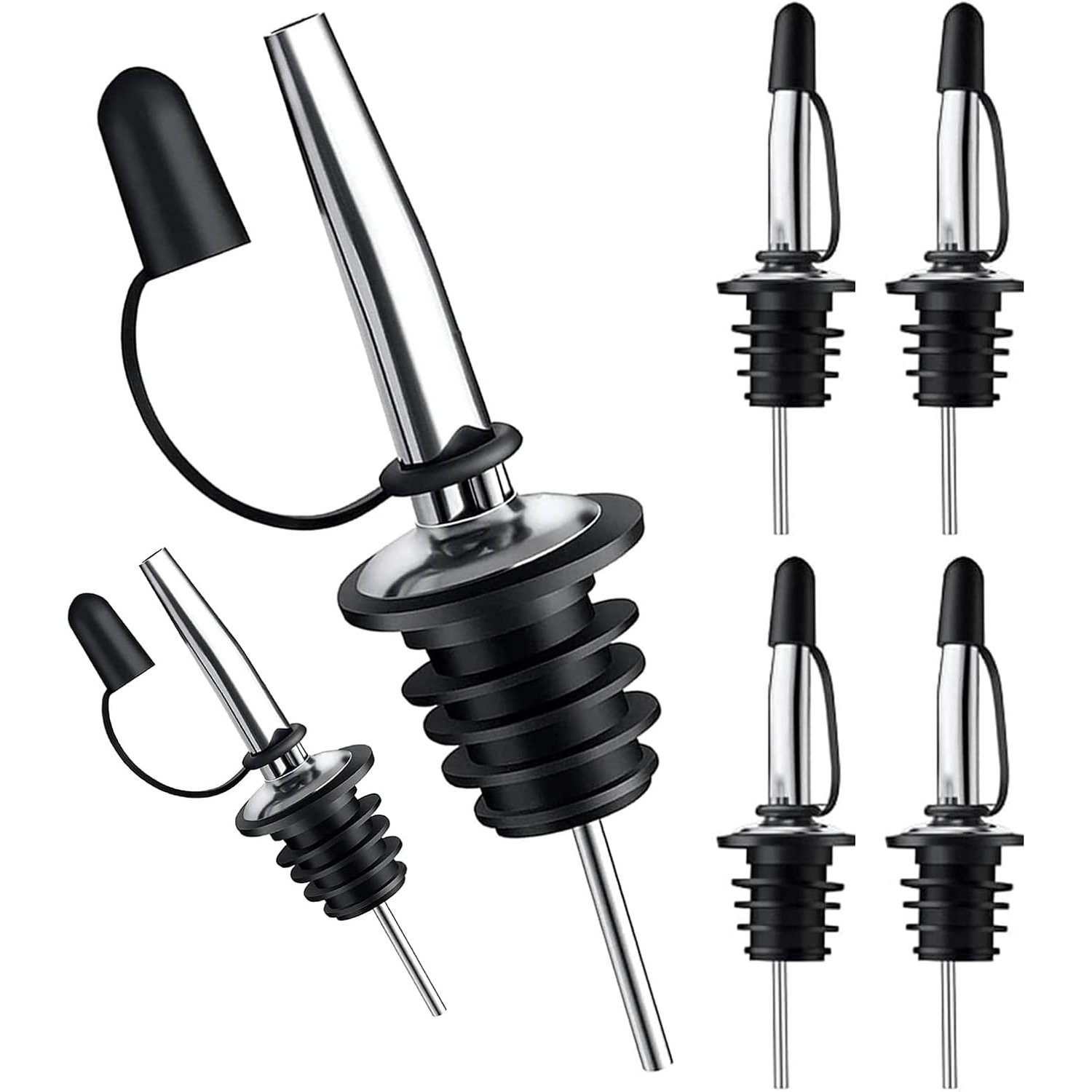 6/12pcs Liquor Pour Spout With Dust Caps, Bottle Pourers for Alcohol, Olive Oil