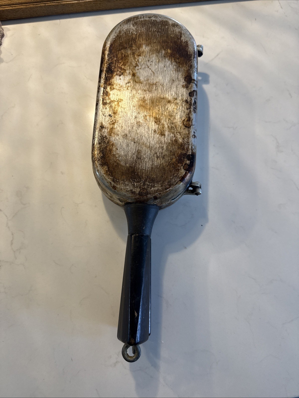 Miracle Maid Cookware Hinged Folding Aluminum Omelet Fish double Fry Pan Vintage