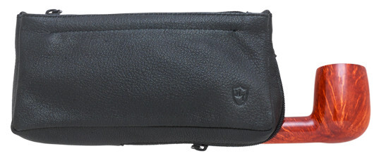 Mitchell Thomas Black Leather Pipe Tobacco Combination Pouch Holds 1 Pipe – 9315