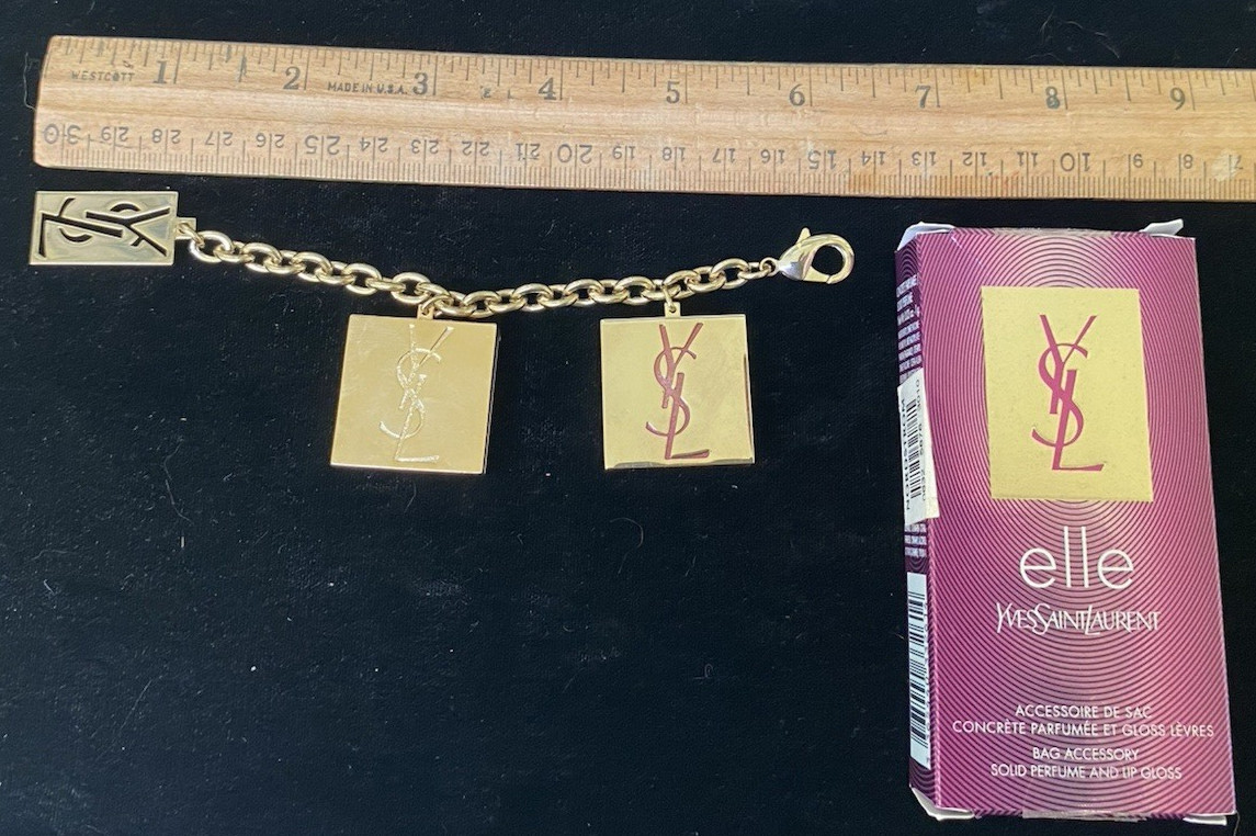 YSL YVES SAINT LAURENT ELLE SOLID PERFUME & LIP GLOSS BAG CHARM 2008 BOXED