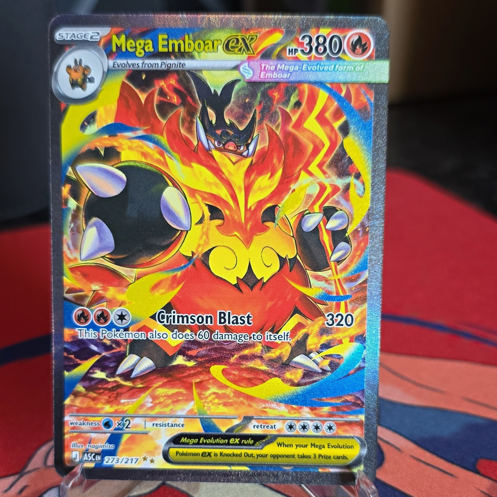 The Pokémon Company Pokémon TCG Mega Emboar EX Holo 273/217 380HP
