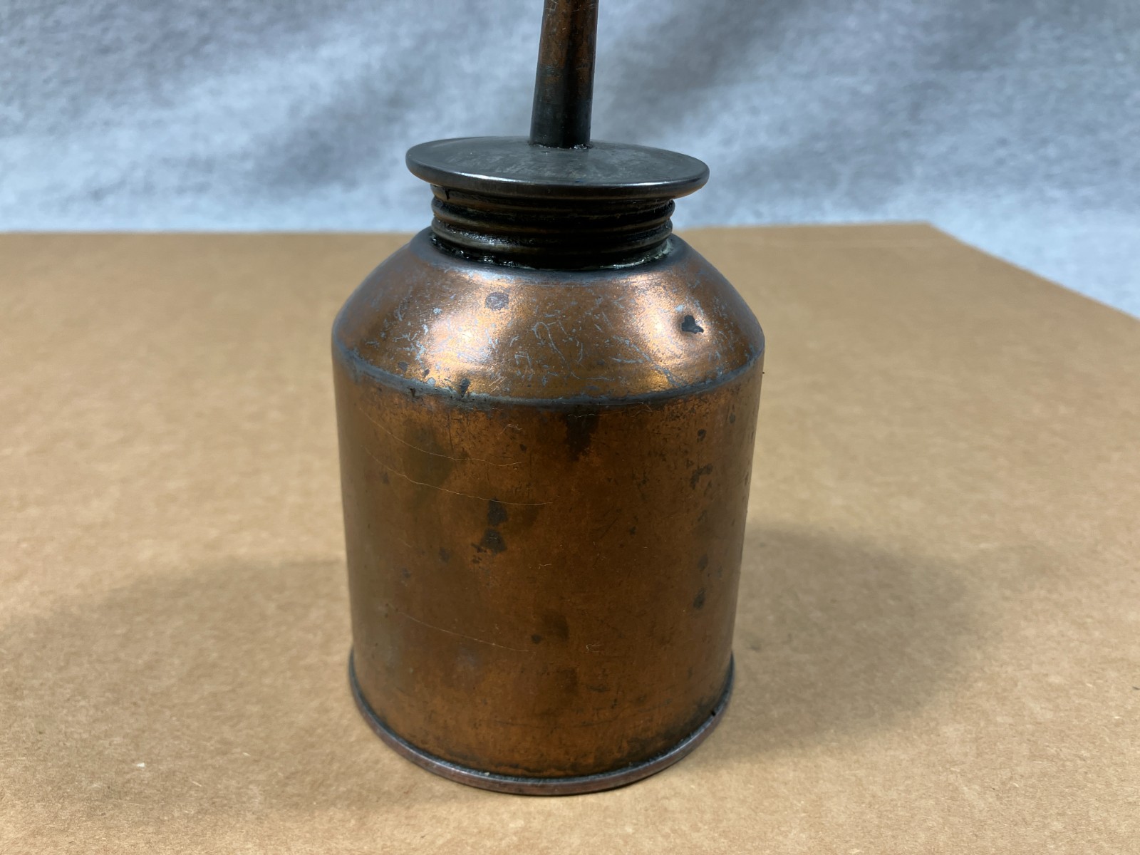 Vintage Metal Oiler Oil Can Copper Tone 10 oz 3-1/4″ Spout
