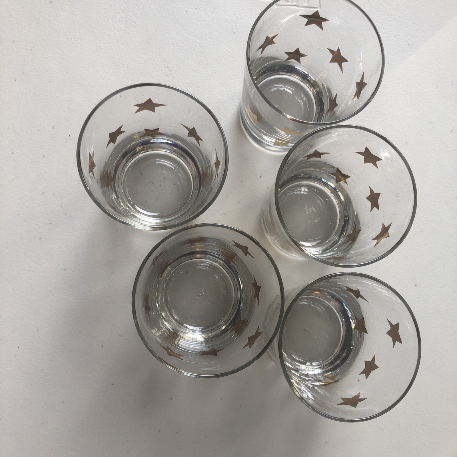Vintage MCM Libbey Star Tumblers/ Whiskey Glasses ~ Set of 5