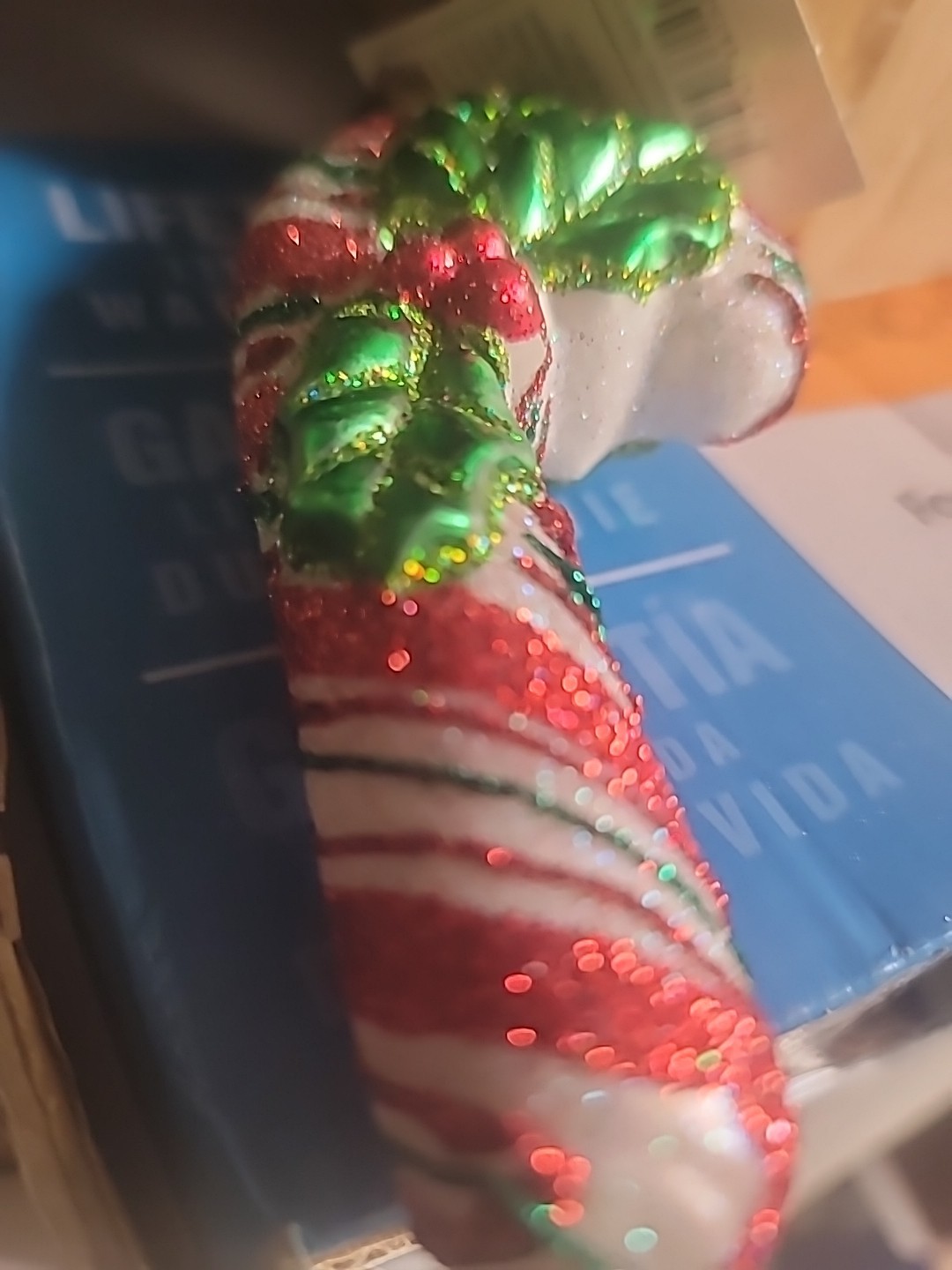 Old World Christmas Tree Glistening Candy Cane Ornament 36150 Hand Blown Glass