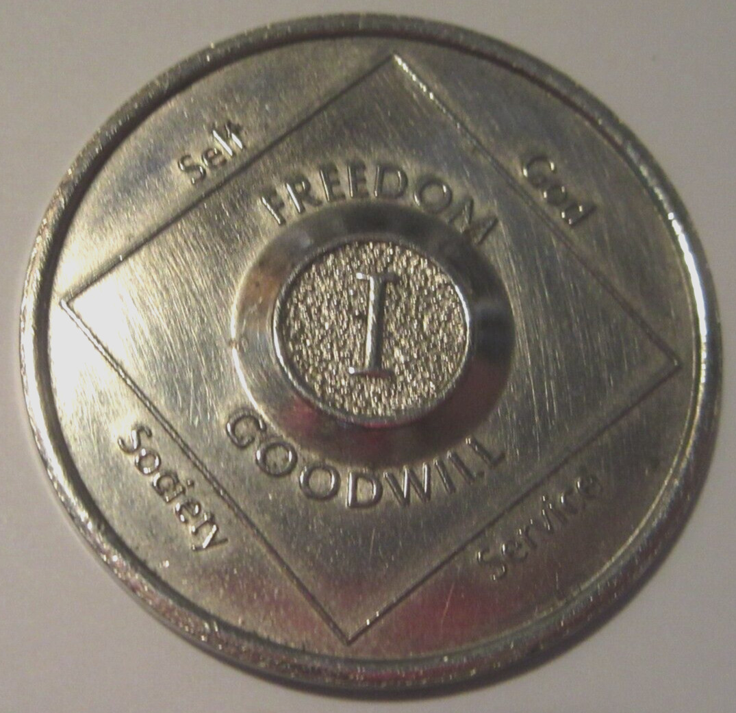 1 Year Narcotics Anonymous NA Medallion Coin 1985 WSO Set Token Chip Clean