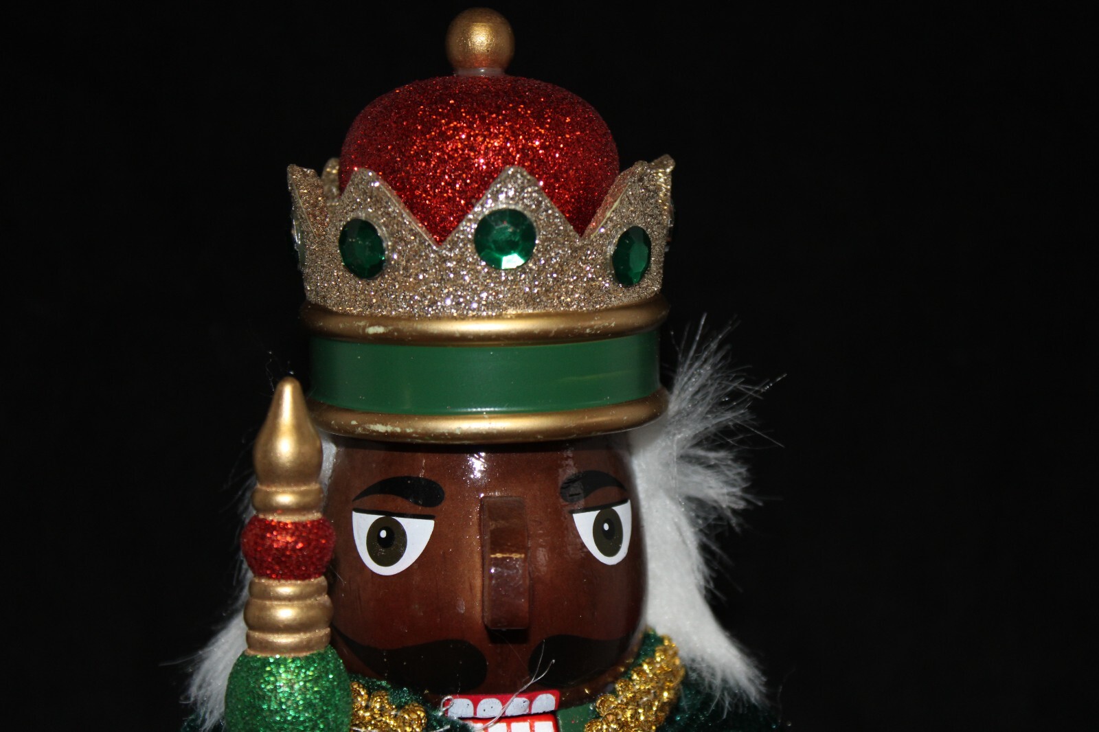 Wondershop Wooden Christmas 14″ Nutcracker Soldier Green Red Gold Glitter