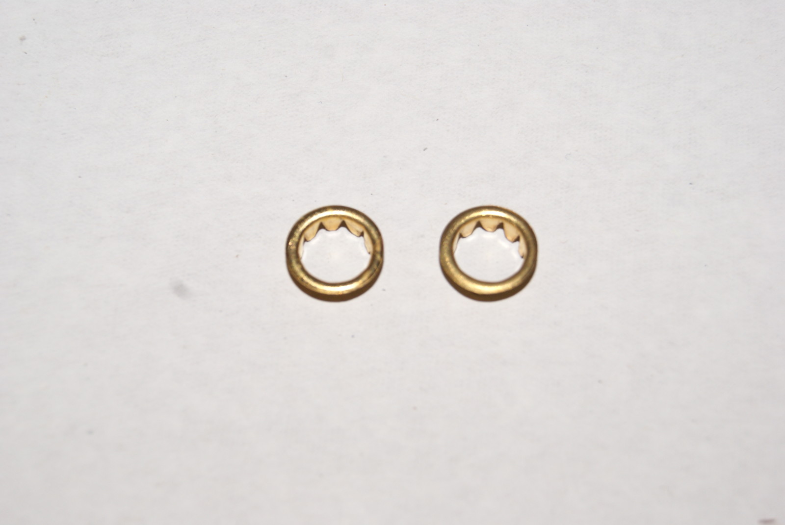 TWO SOLID BRASS GROMMETS 1/2 NEW CLOCK PARTS