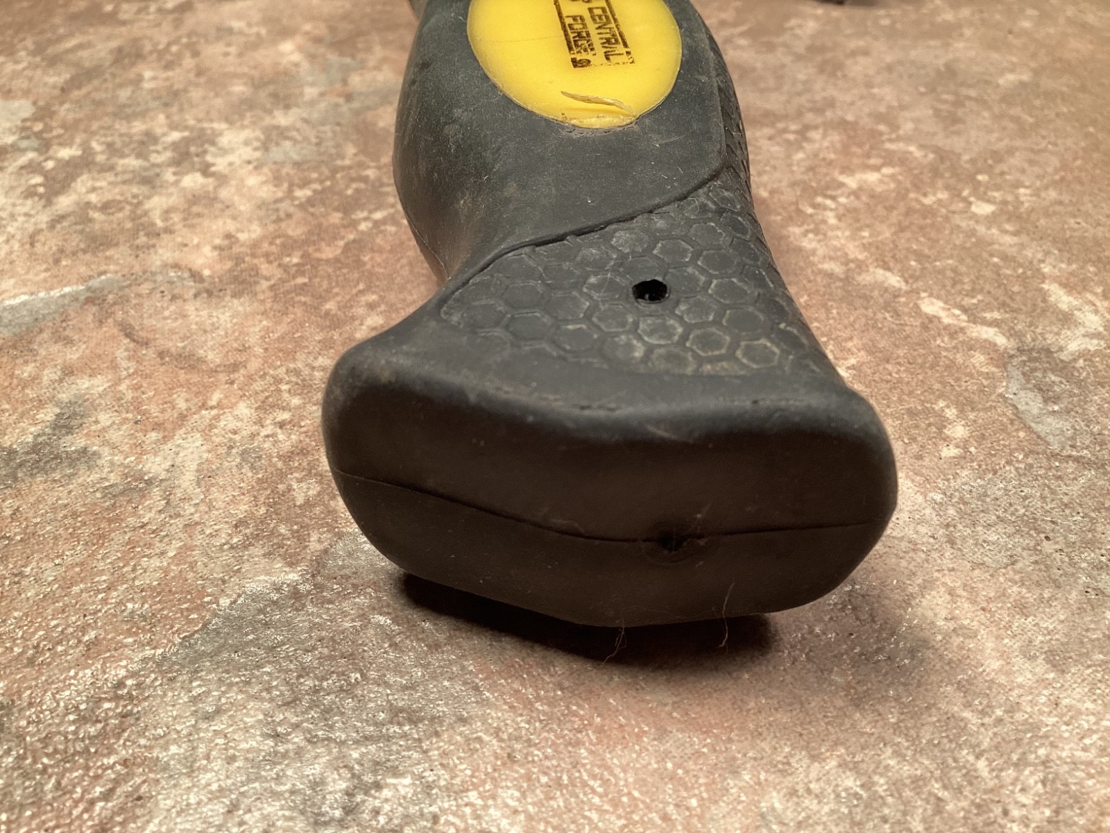 Vintage Central Forge Mini Claw Hammer Steel Black and Yellow Fiberglass Rubber