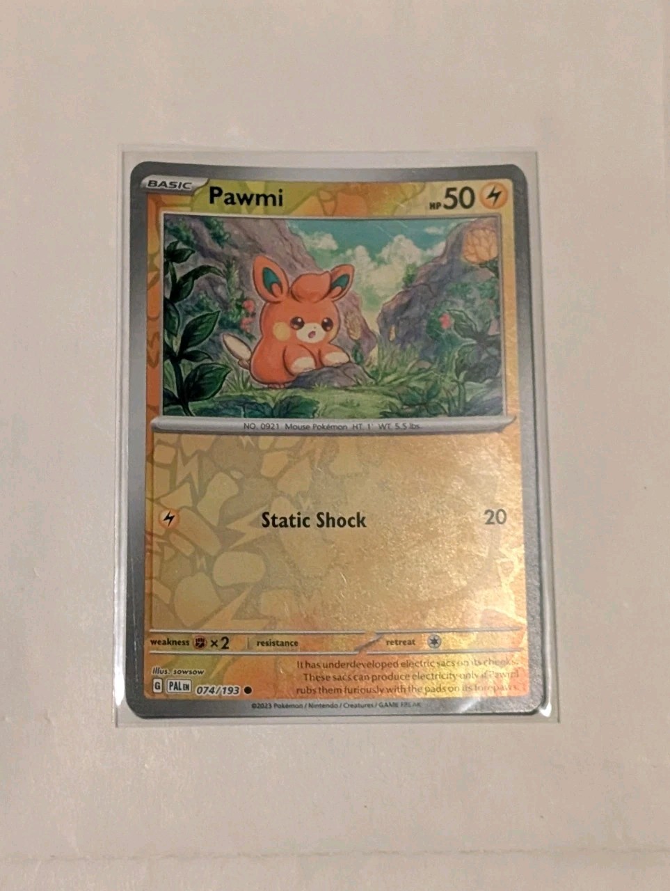 Reverse Holo Pawmi 074/193 Pokemon SV: Paldea Evolved