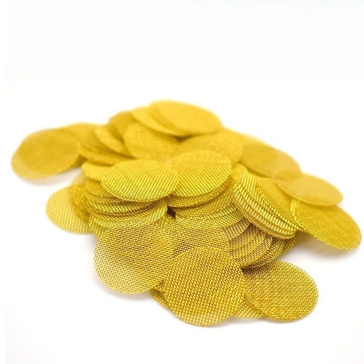 200pc Brass Pipe Screens 20mm 3/4 Inch High-Quality Round Filter Mesh Gold