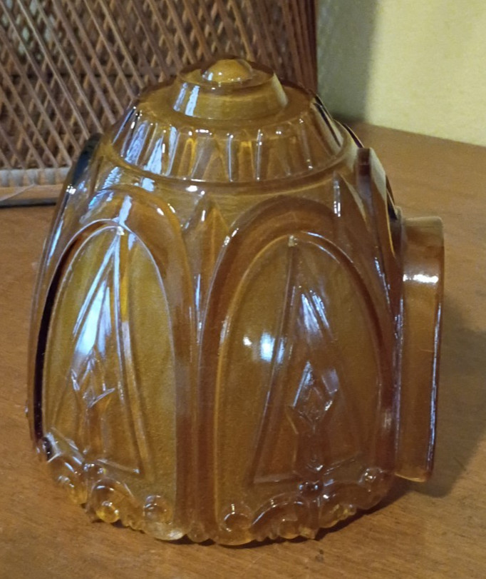 1 Antique slip shade ART DECO brown vintage