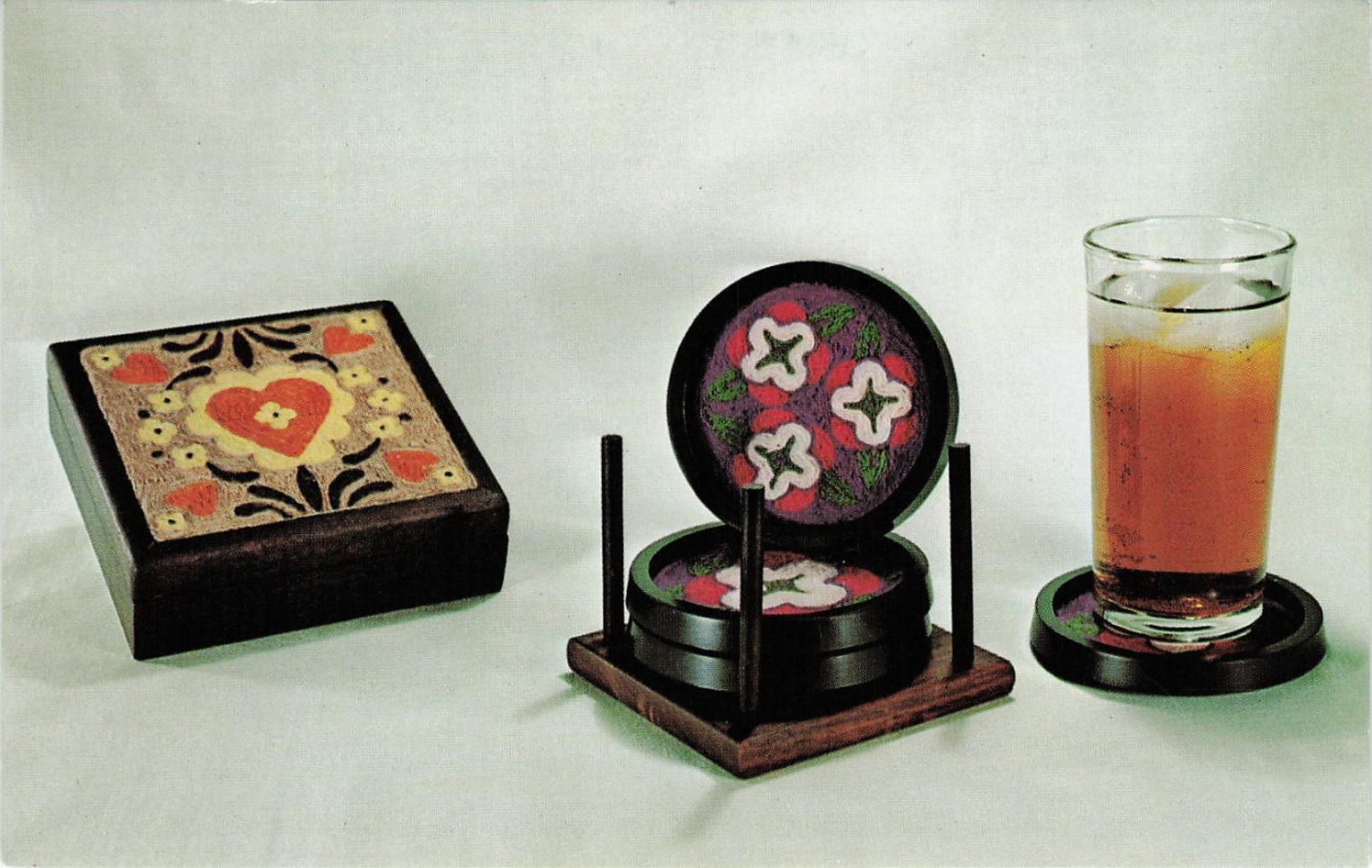 Vintage Yarn-Craft Coasters Kit Decorator Chest National Handcraft Institute PC