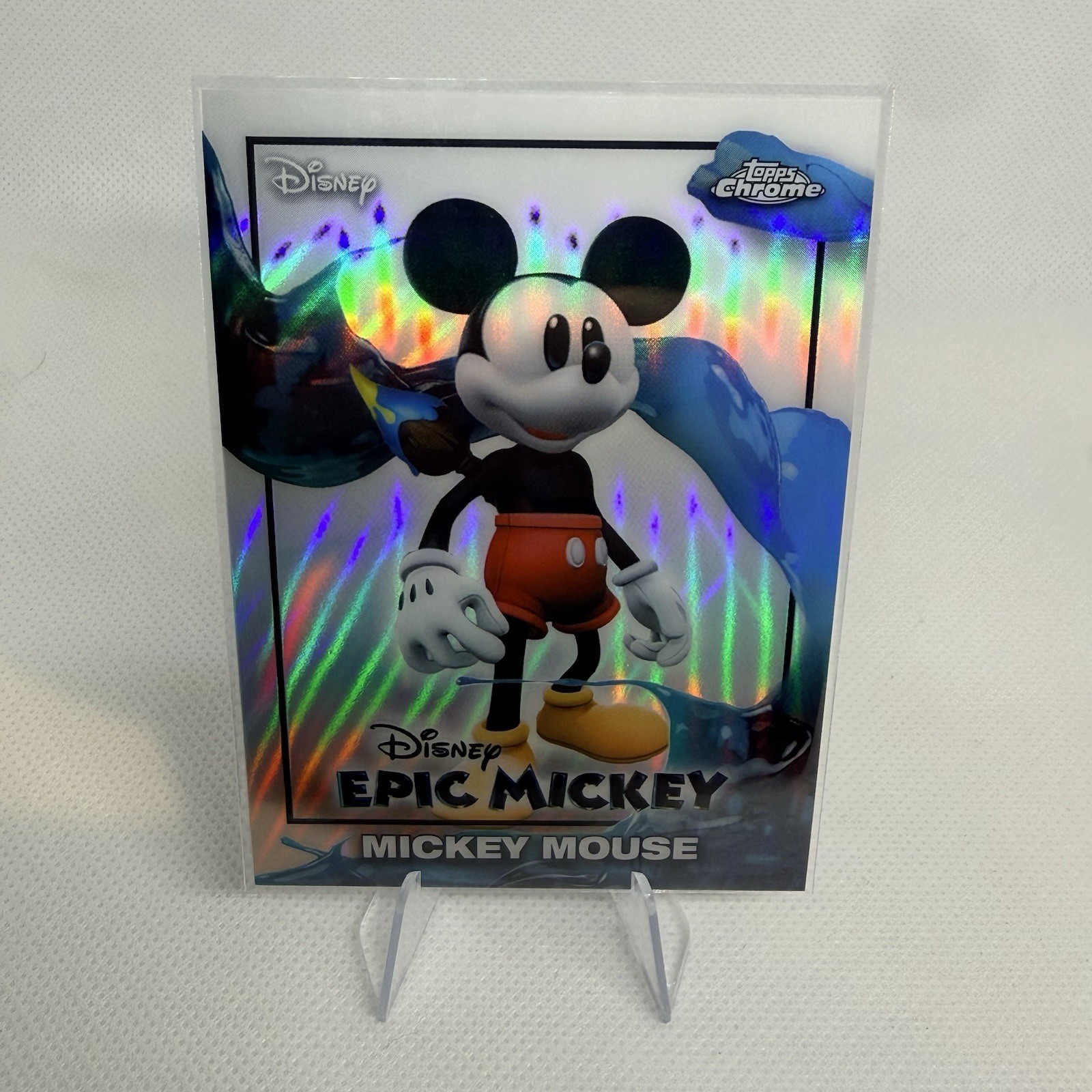 2026 Topps Disney Neon Chrome Mickey Mouse Epic Mickey Refractor #EM-20