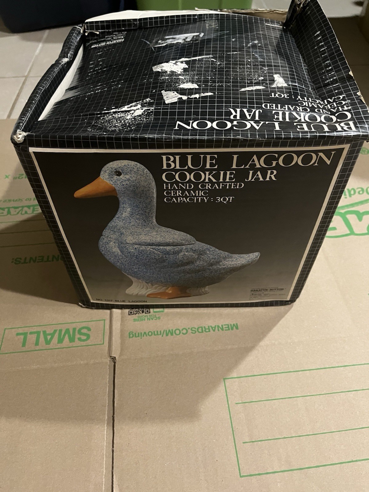 Vintage 1983 Gailstyn Sutton Blue Lagoon Duck Cookie Jar Japan Ceramic RARE 3Qt