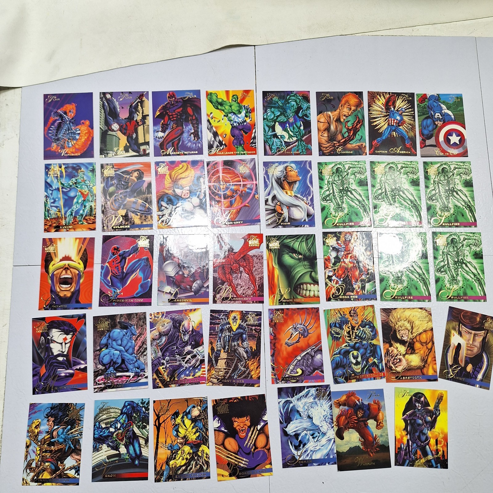 1995 Flair Marvel Annual – Card Lot 94 flair 8 card lot 6 Inserts