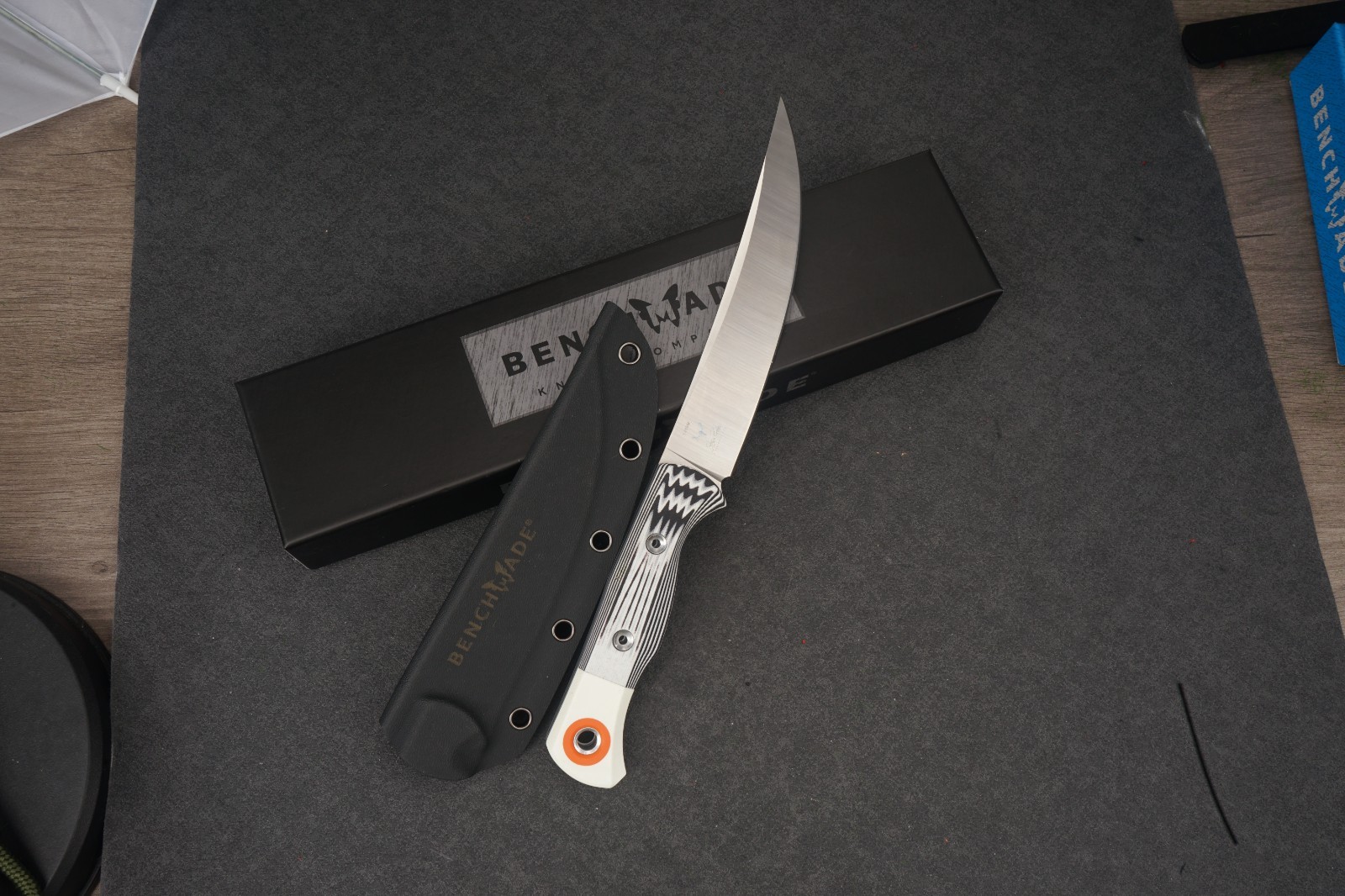 Benchmade Meatcrafter S45VN Fixed Blade Knife Carbon Fiber Handle Sheath