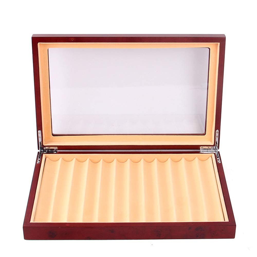 12 Slots Fountain Pen Wood Display Tray Case Organizer Storage Collector Box Red