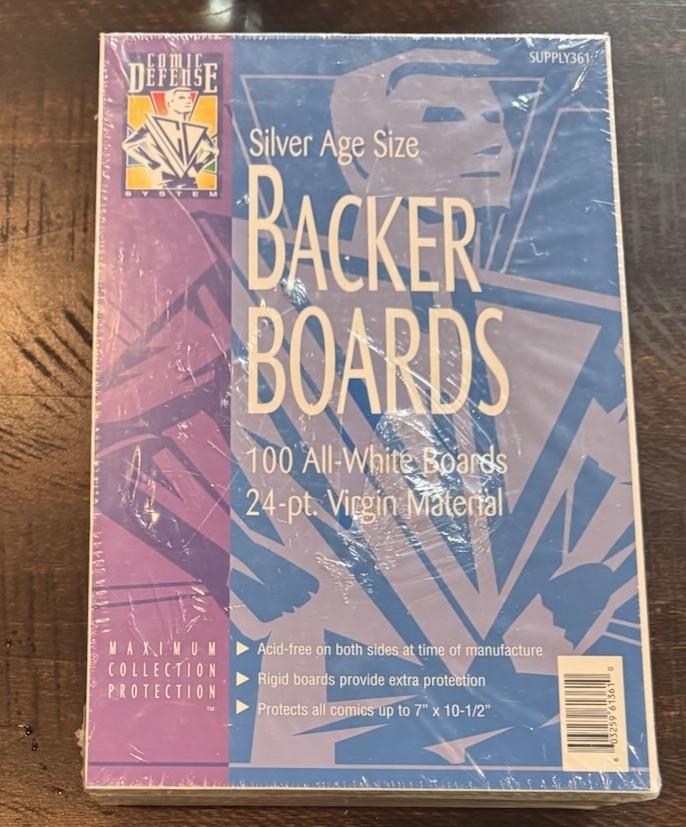 Comic Defense Silver Age Size Backer Boards 100 ct 24pt Virgin Material 7×10.5