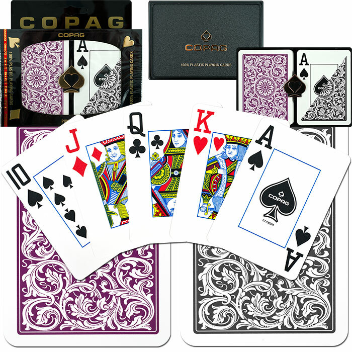 COPAG 1546 Plastic Playing Cards Poker Size Jumbo Index Purple Grey