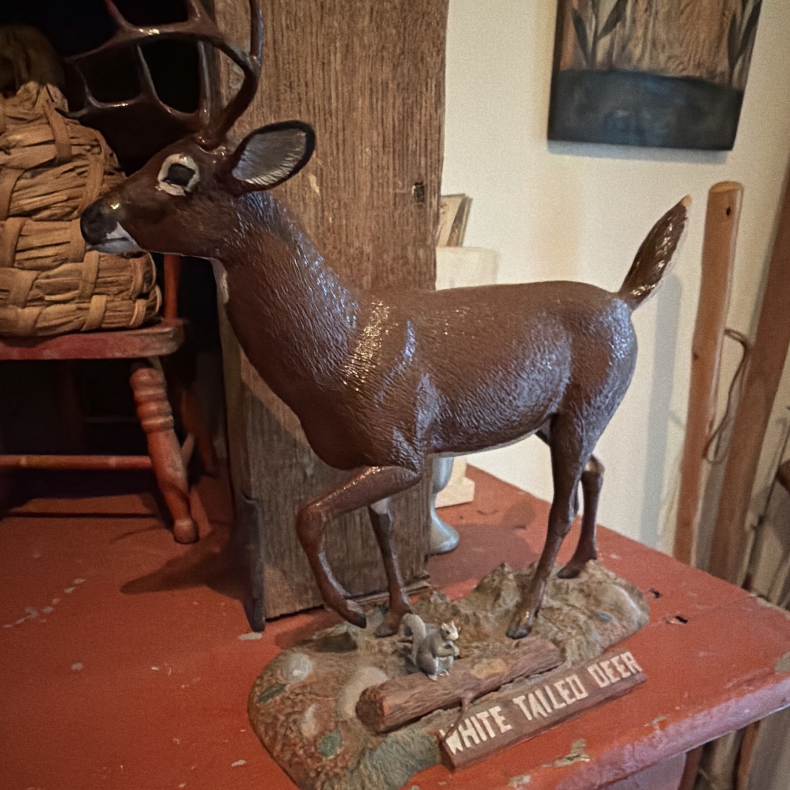 Aurora Plastics Corp White Tailed Deer Painted Glossy Plastic Figurine 1961