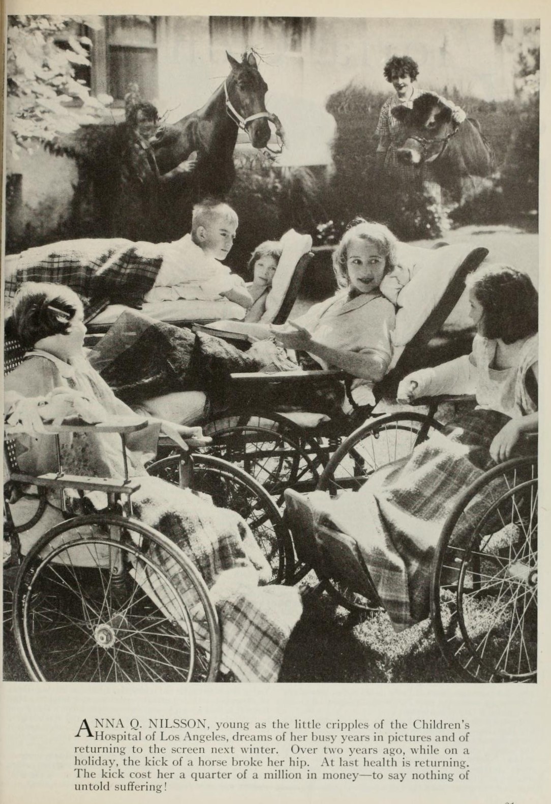 ANNA Q. NILSSON Injury Update – 1930 Movie Magazine image – 5 x 7 in Reprint