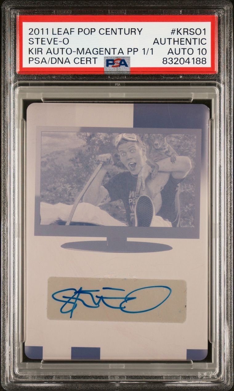 🔥RARE PSA Auto-10🔥2011 Pop Century Steve-O 1/1 Magenta Plate Auto 🔥1 of 1🔥