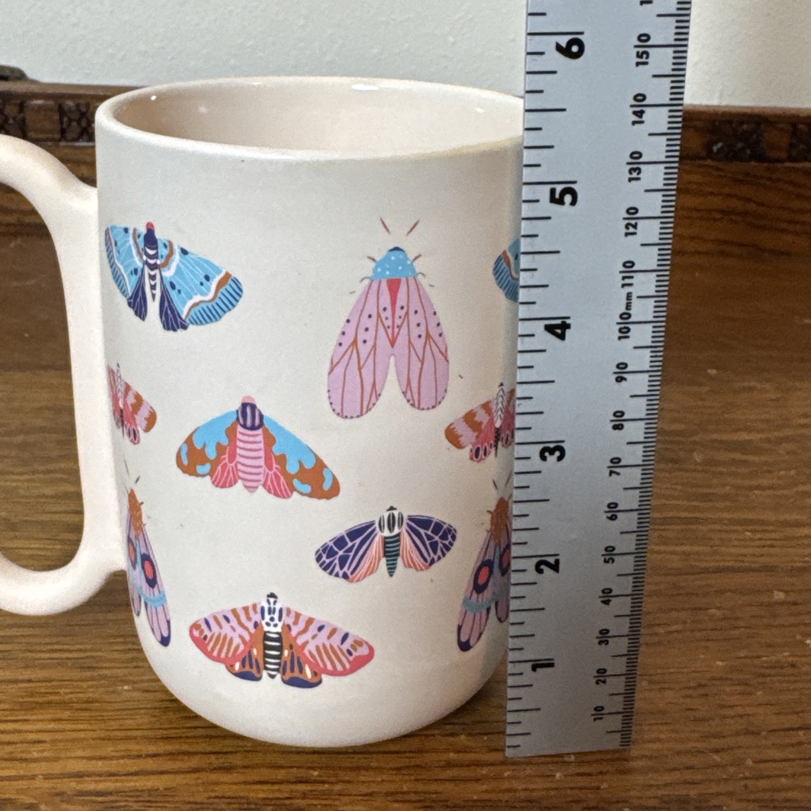 🌲 Thyme & Table Stoneware Moth Mug – 5.25” Tall – Hand Wash Only 🌲