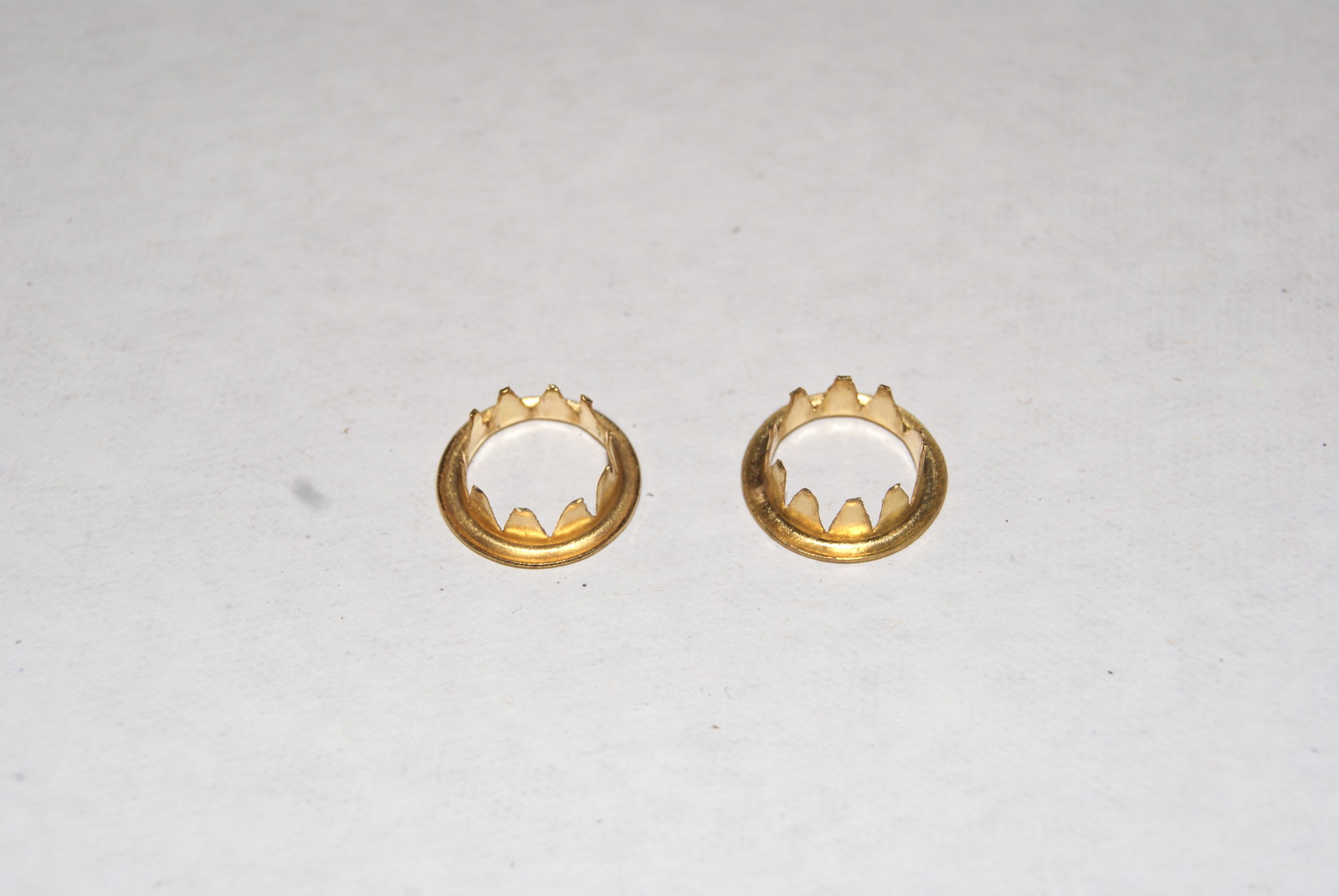 TWO SOLID BRASS GROMMETS 1/2 NEW CLOCK PARTS