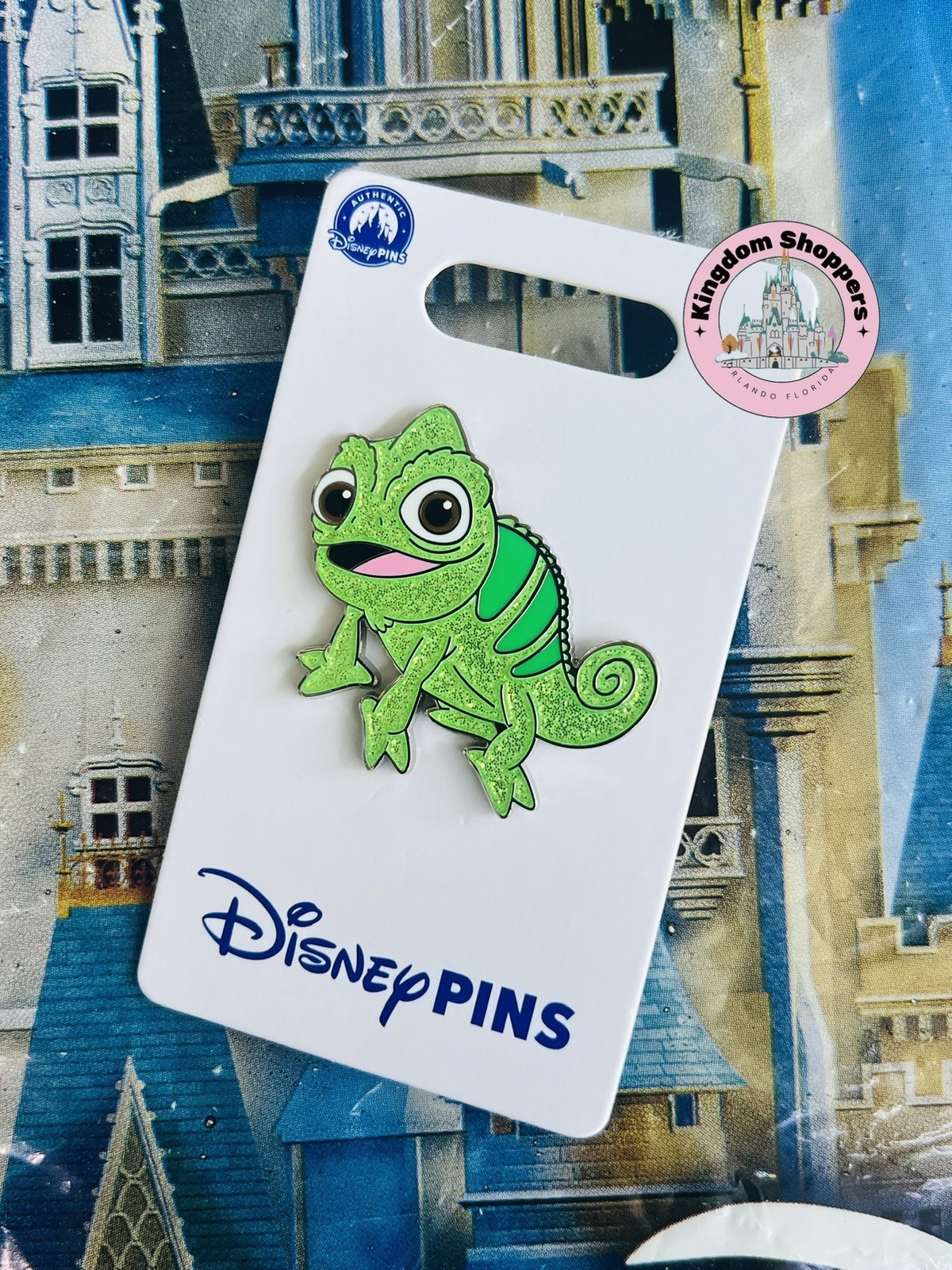 2026 Disney Parks Tangled Rapunzel Pascal Glitter OE Pin