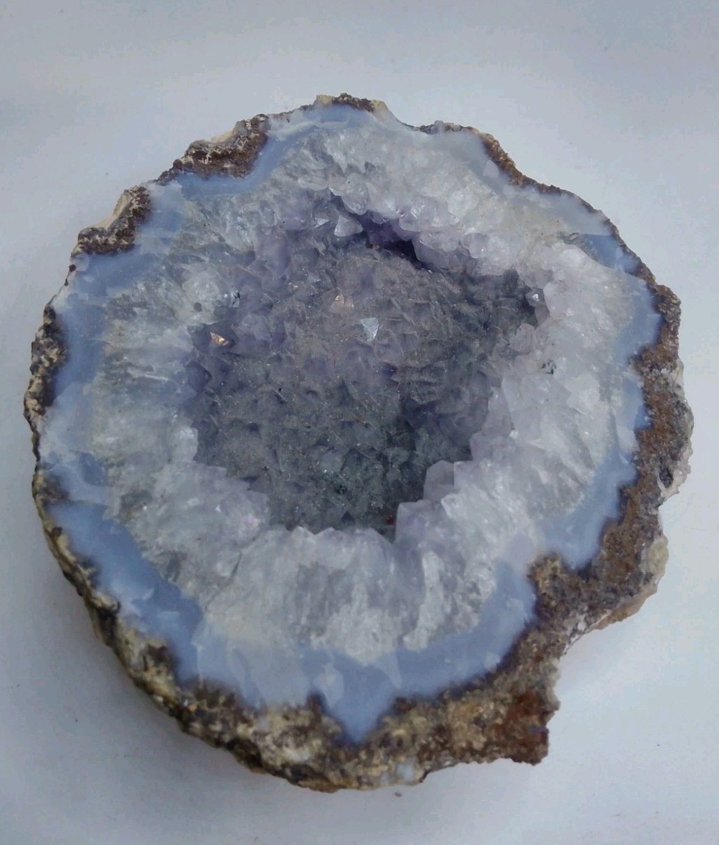Blue Gray Circular Geode Crystal