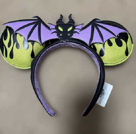 Disney-Parks Halloween Sleeping Beauty Maleficent as Dragon Minnie Ears Headband