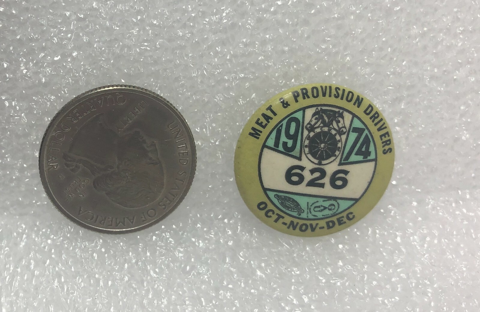 1974 #626 Meat & Provision Drivers Oct Nov Dec Pin